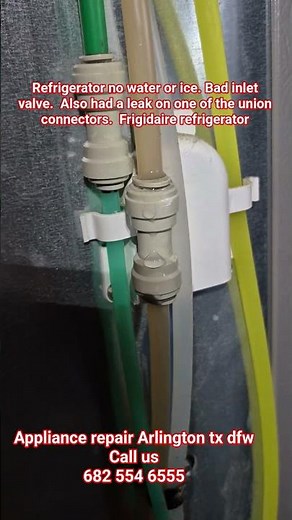 Inlet valve replacement on Frigidaire refrigerator. Arlington tx dfw