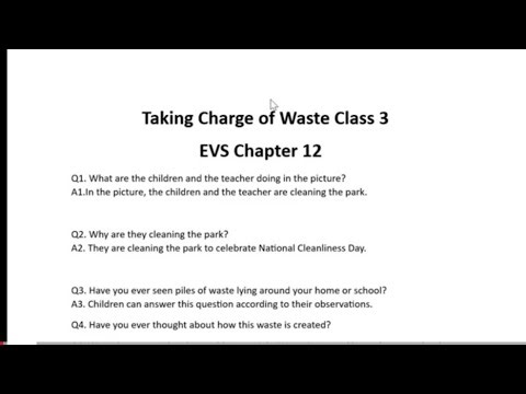 Taking Charge of Waste Class 3 Question Answer EVS Chapter 12