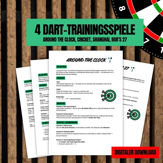 4 Printable Dart Training Games: Around the Clock, Cricket, Shanghai & Bob’s 27. Rules and Scoring Tables Included. Dart Training Printable. - Etsy UK