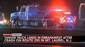 Several injured after oil tanker truck collision on Route 295 in Mt. Laurel