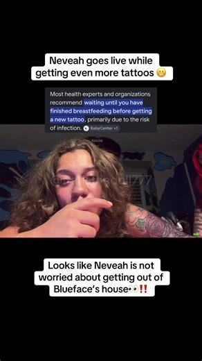 What do you guys think about this?? I know a lot of people get tattoos to cope with their emotions, but 4 tattoos in 48 hours while breastfeeding is a little crayyy #blueface #bluefacebaby #neveah #bluegirlsclub #fyp