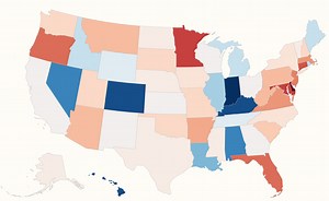 Map shows where unemployment is rising and falling in the US