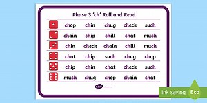 Phase 3 /ch/ Phoneme Roll and Read Mat