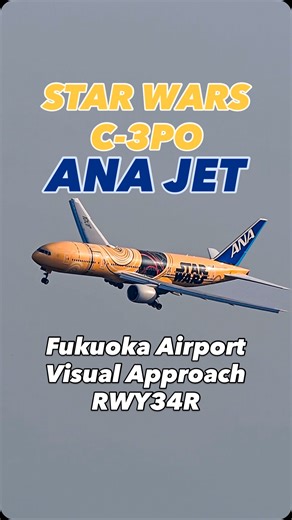 Daichi✈︎✈︎ on Instagram: "STAR WARS💛C-3PO ANA JET🛜 ✈︎ All Nippon Airways STAR WARS C-3PO ANA JET. It's a Boeing 777-200ER. Approaching Fukuoka Airport RWY34R‼️🛜🟨 ✈︎ たくあんの福岡空港RWY34ヴィジュアルアプローチ‼️✈️🟨 捻りからの〜エンジン音ギィィィーン🎵です🤩 あと10日‼️ ✈︎ ✈︎ ✈︎ ✈︎✈︎✈︎✈︎✈︎✈︎✈︎✈︎✈︎✈︎✈︎✈︎✈︎✈︎✈︎✈︎✈︎✈︎✈︎✈︎✈︎ 📍Fukuoka Airport 🗓️2025.12.30 ✈️All Nippon Airways Boeing777-281ER JA743A 🤖STAR WARS💛C-3PO ANA JET🛜 🛩️NH255 HND✈︎FUK ✈︎✈︎✈︎✈︎✈︎✈︎✈︎✈︎✈︎✈︎✈︎✈︎✈︎✈︎✈︎✈︎✈︎✈︎✈︎✈︎✈︎ 📸Nikon D6 📸AF-S NIKKOR 600mm f/4E FL ED VR 📸AF