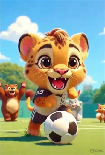 🦁Little Lion Milo Playing Football 🦁⚽ | Kids Rhymes & Fun Stories.#viral #shorts #cartoon
