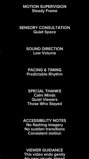 Calm Film Ending Credits Loop | Sensory Friendly Ending | Autism Safe Visual