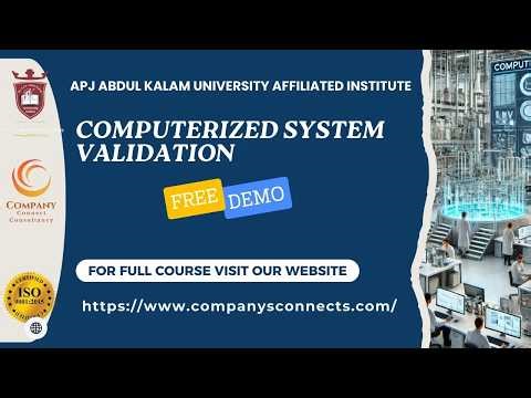 Free Demo on Computerized System Validation ( CSV) 04-Apr-2026)