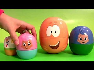 Play Doh Bubble Guppies Stacking Cups SURPRISE Pocoyo Disney Frozen HelloKitty Kinder eggs PlayDough