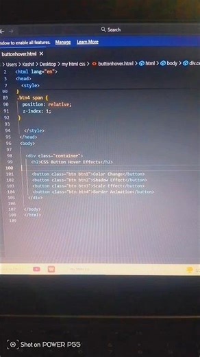 Button hover css #css #html #code