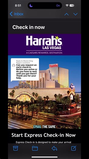 Replying to @Sharon King Riggs sorry for the delayed reply, it got lost in my drafts 😩 but anyways, I always do early check in. When I look at mgm properties usually they let you add an early check in when making your reservation but I don’t see that option with caesers properties, but usually I’ve always had a room ready or haven’t had to wait too long for a room #tiktokgogrow #vegas #vegashotels #lasvegas #fyp