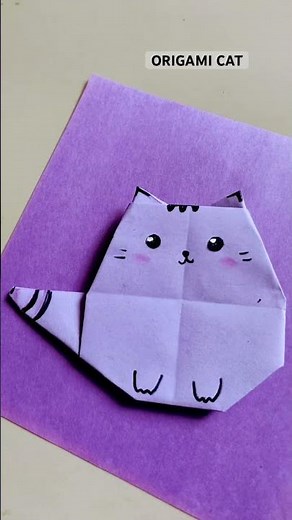 #origamicat #papercat #origami #crafts #howtomake a paper cat with single paper #shorts