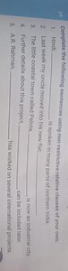 Complete the following sentences using non-restrictive relative... | Filo