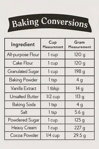 For bakers here. Know your baking conversions. #trixcakesandconfectioneries | Trix Cakes & Confectioneries