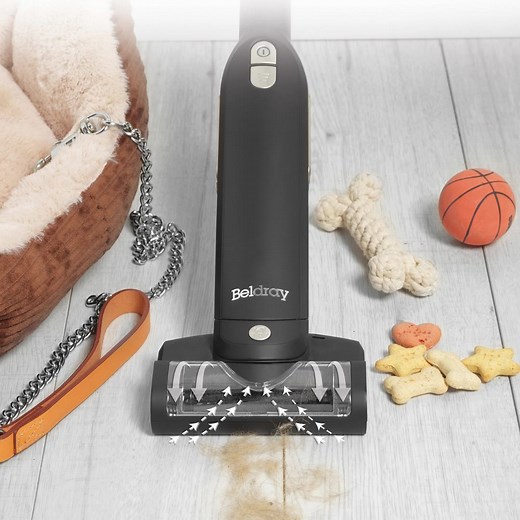 Introducing our brand new Revo Pet Plus Cordless Vacuum. 🐾 With a motorised pet brush, it will suck up stubborn pet hairs from your stairs, upholstery or car seats. The HEPA filter also makes it perfect for allergy sufferers. Find out more here 👉 https://bit.ly/3p9vk2L | Beldray