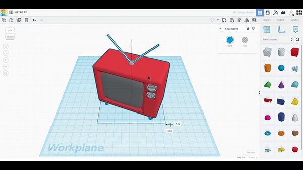 [1DAY_1CAD] RETRO TV (Tinkercad : Design / Project / Education)
