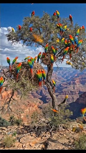 Colorful Parrots Paradise in the Sky 🦜🌈 | Unreal Nature Beauty