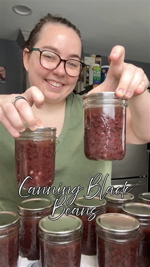 Canning Black Beans—Full safe & tested recipe from USDA Guide to Home Canning! Soak beans 12 hours, drain water. Add fresh water and boil for 30 minutes. Add 1/2 tsp of salt (optional) to each pint jar. Fill with hot beans and cooking water, leaving 1-inch headspace. Pressure Can pints for 75 minutes, 10 lbs. The extra 30 minutes to ensure your jars are safe, really isn’t that hard. #Canning #LowWaste #Sustainable #Sustainability #FoodWaste #Recipes #Homemade #PressureCanning #Beans #BlackBeans
