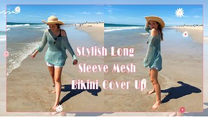 Watch Stylish Long Sleeve Mesh Bikini Cover Up on Amazon Live