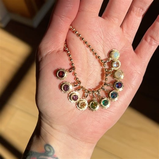 Mia Graffam on Instagram: "The Mini Tides Drop is now live in stories 🌊 designed by yours truly in 14k yellow gold with natural gemstones. I have so many good ones to choose from! More in stories 💎"