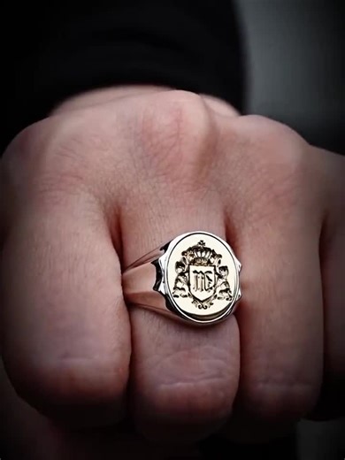 Custom Signet Ring, Family Crest Signet Ring, Two Tuned Ring, Photo Ring, Anniversary Ring , Personalized Jewelry, Gift for Him - Etsy