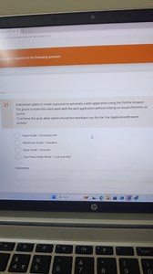 A developer plans to create a process to automate a web applica... | Filo