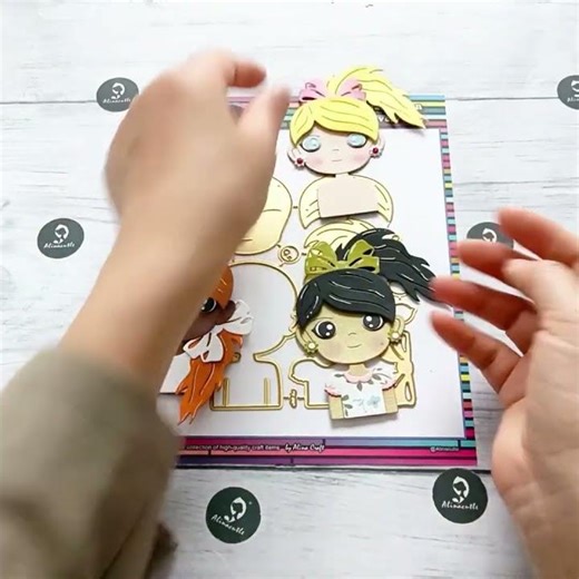 NEW RELEASE Cartoon dolls girl and boy metal die cut - #Alinacutle #AlinaCraft #papercraft #amazon