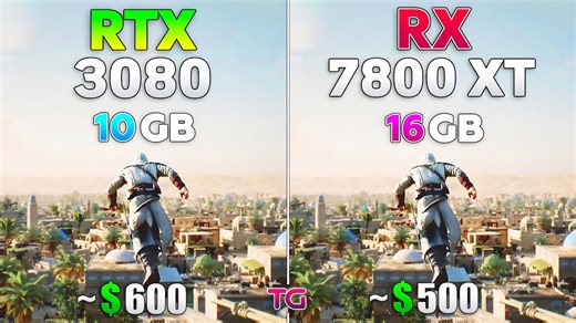 RX 7800 XT vs RTX 3080 - Test in 10 Games l Ray Tracing