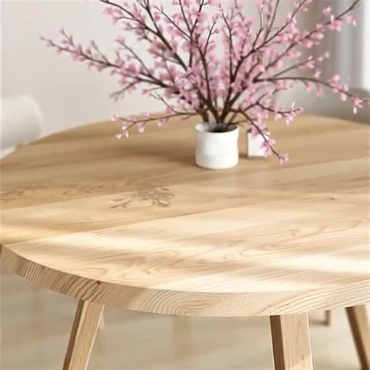 Handmade Solid Wood Round Dining Table – Modern Scandinavian Design, Natural Finish, Eco-friendly Furniture, Free Shipping & No Taxes - Etsy