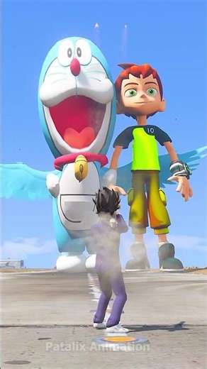 Super Heroes Vs Super Giants Spiderman and Doraemon #gta5 #shorts