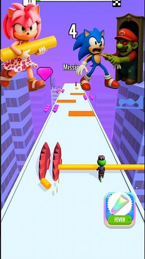 HELP! 😱 Zombie Mario Grabs Sonic on Roof Rails! #shortsfeed #viralshorts #shorts #gaming #roofrails