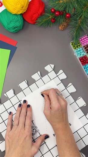 Red Heart on Instagram: "Here’s a great way to use up some of the scrap yarn you may be holding onto. Make some adorable holiday themed cards. They look impressive but are super easy to make. #ChristmasCard #ChristmasHowTo #DIY #Craft"