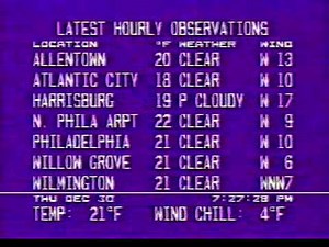 Philadelphia Weatherstar 3000 - 12/29/1993