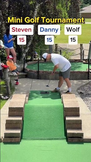 Mini Golf Tournament #1 (Hole 7) Top 2 Players play a 1v1 Match for the 🏆 #golf #minigolf #viral