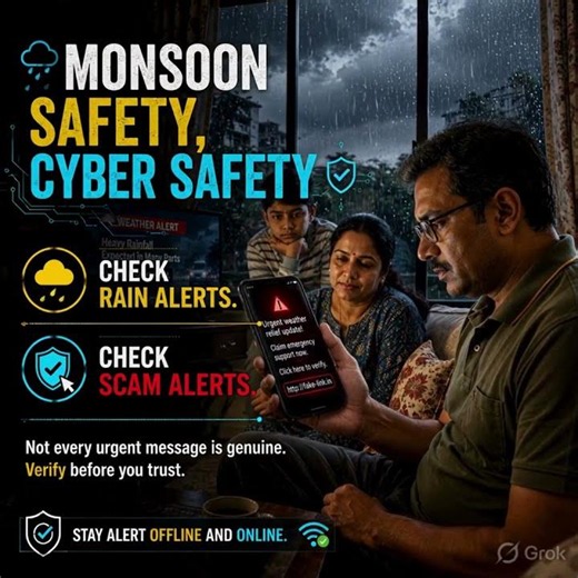 Check Rain Alerts, Check Scam Alerts | Monsoon Cyber Safety Tips | #viralshorts #monsoonsafety