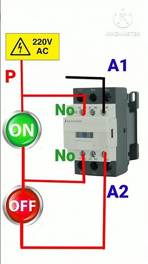 Contactor Holding wiring, Hold On Circuit , Contactor wiring diagram, push button switch connection