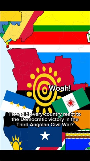 How did every country react to the Democratic victory in the third Angolan civil war