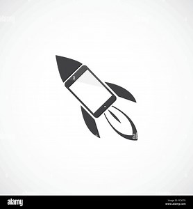 Cartoon rocket with mobile phone Stock Vector Image & Art - Alamy