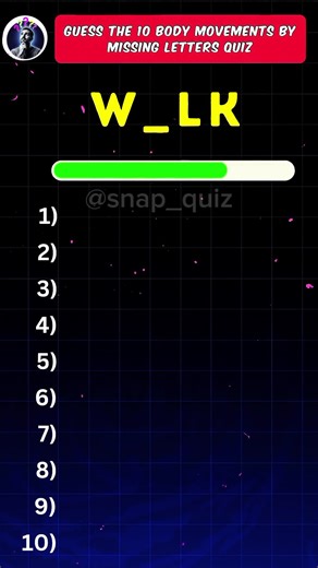 Guess the Body Movements: Missing Letter Quiz Challenge