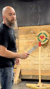 97K views · 2.7K reactions | World champion knife thrower does another NEW trick shot! No spin underhanded hammer grip pin the can and take it on a taxi ride to the target! All this with a big spinner blade! I am a professional and safety is number one in every video. Throwing knives are not sharp but have a ”fake edge” or what we call ”throwers edge” meaning it is only pointy. | Soulthrower | Facebook