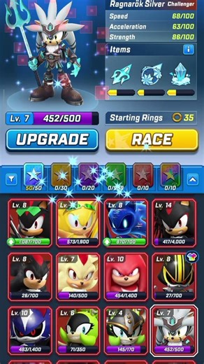 Upgrading R.S Lvl 6 To Lvl 8 In SFSB #fypシ #gaming #sonicforcesspeedbattle #sonic