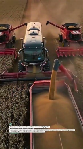 Mega Combine Harvesting Fleet in Action! 🌾🚜 #HarvestTech #AgriMachines #FarmingFuture