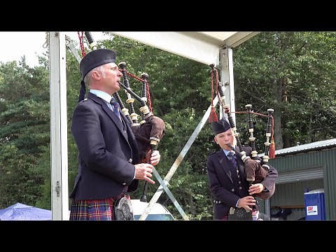 Wings & Scotland the Brave set by Bagpipe and Drum quartet during the 2021 Ballater Games Picnic
