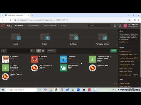 Oracle Apex ** Low Code Programming ** Class 10