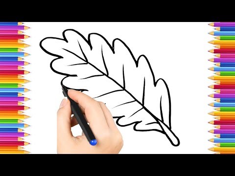 How To Draw cute Leaf Drawing, Painting & Coloring For Kids and Toddlers_ Child Art 🐋🌈🎨