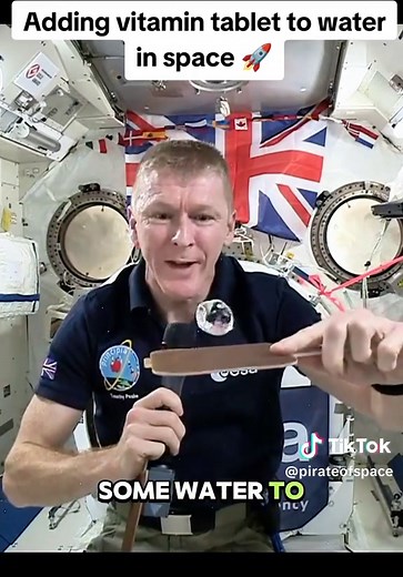 Adding a Vitamin Tablet to Water in Space
