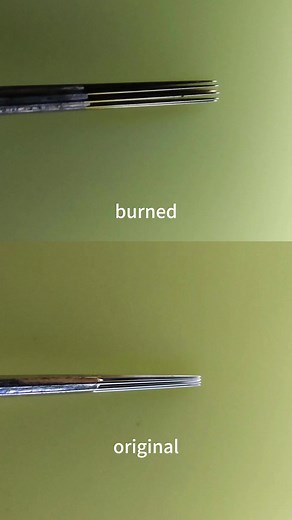 Burning tattoo needles if you don’t have RS needle😅#tattoomachine #tattooneedle #tattootip#fyp#cnctattoo #tattoobegginer