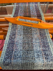 Chenille Scarf: Blue 100% Hand-spun Wool & Chenille, Hand-woven - Etsy Canada