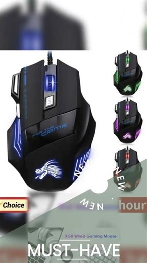 USB Wired Gaming Mouse 7 Button Backlit Ergonomic Mice 5500 DPI Backlight Adjustable Optical Mice...