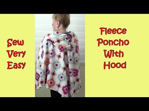 Fleece Poncho With Hood - includes pattern