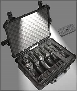 Case Club 6 Pistol and 21 Magazine Pre-Cut Heavy Duty Waterproof Case with Included Silica Gel Canister to Help Prevent Gun Rust (Upgraded Gen-2)
